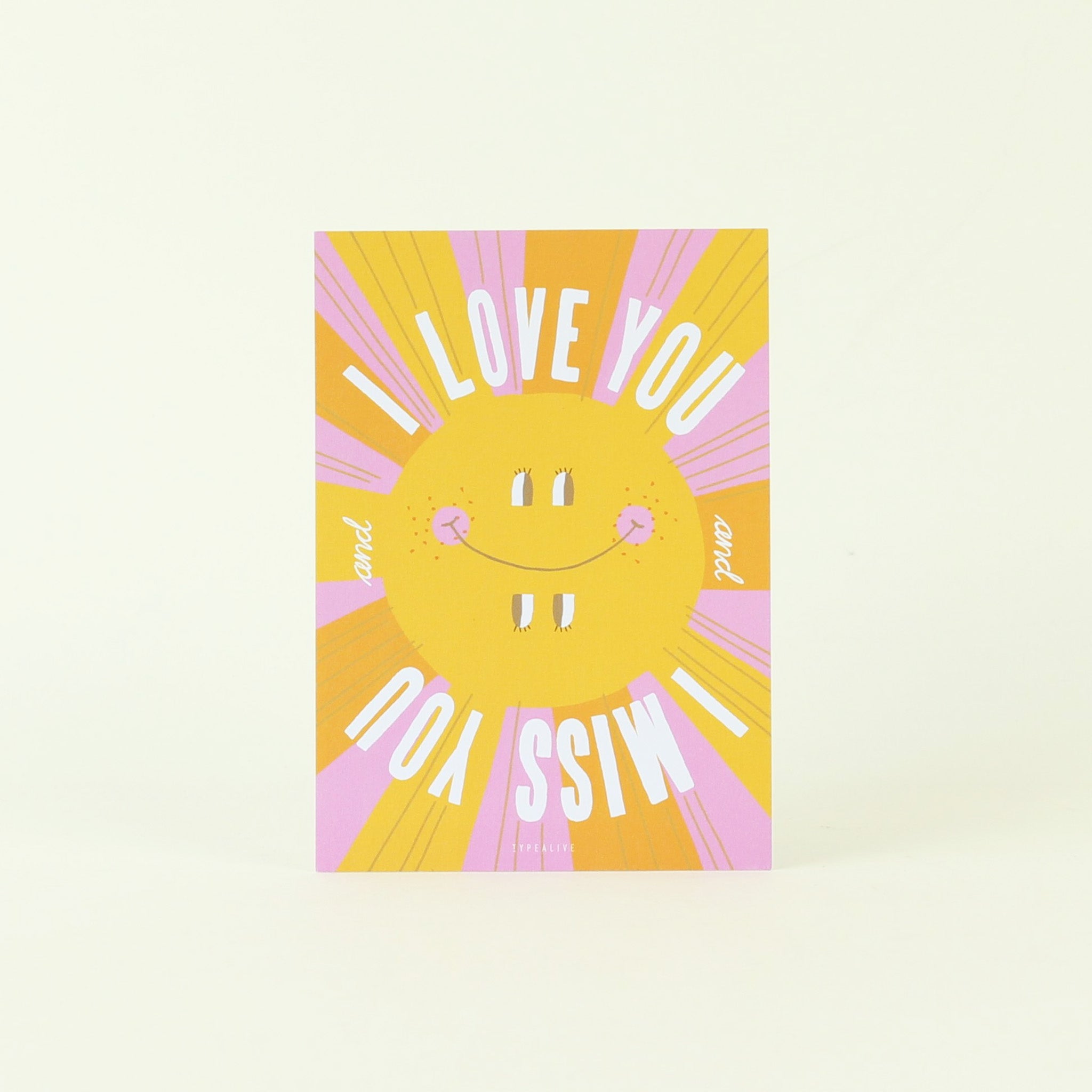 Postkarte 'I love you and I miss you' typealive