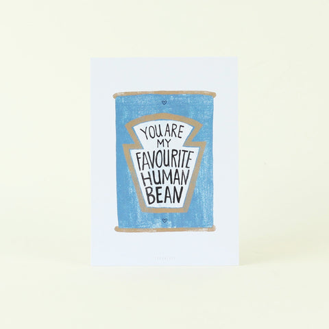 Postkarte 'You are my favorite human bean'
