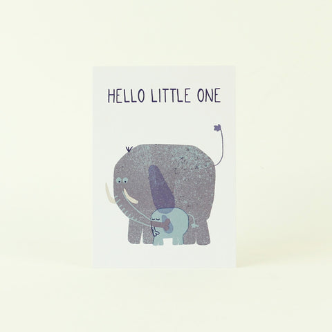 Postkarte 'Hello little one' – Elefant