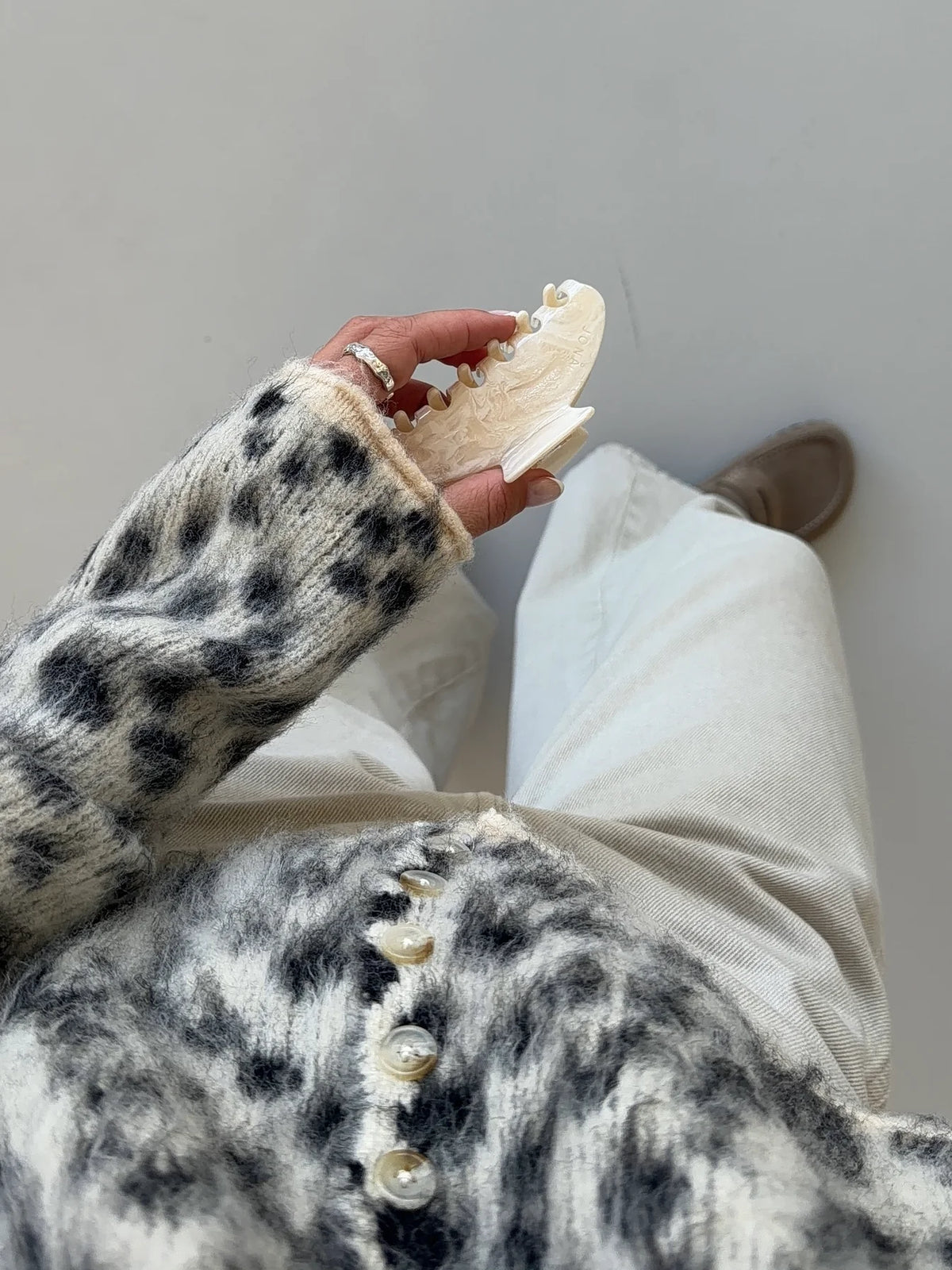 Haarklammer 'Matilda' – cream marble