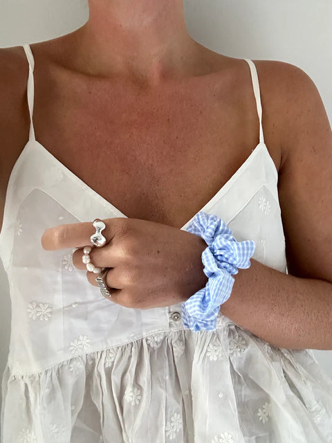 Everyday Scrunchies - blue gingham Jona the Label