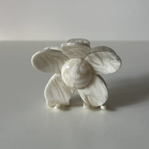 Haarklammer 'Flower' – beige swirl