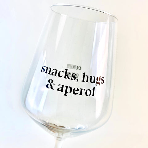 Aperolglas 'Snacks, Hugs & Aperol'