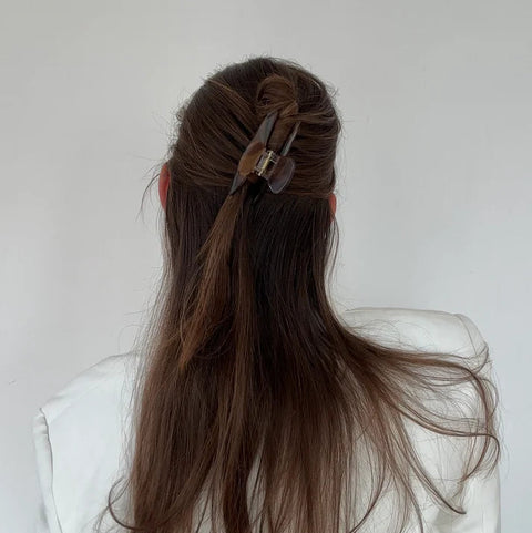 Haarklammer 'Line' – dark chocolate
