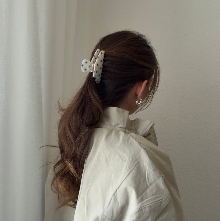 Haarklammer 'Line' – brown polka dots Jona the Label