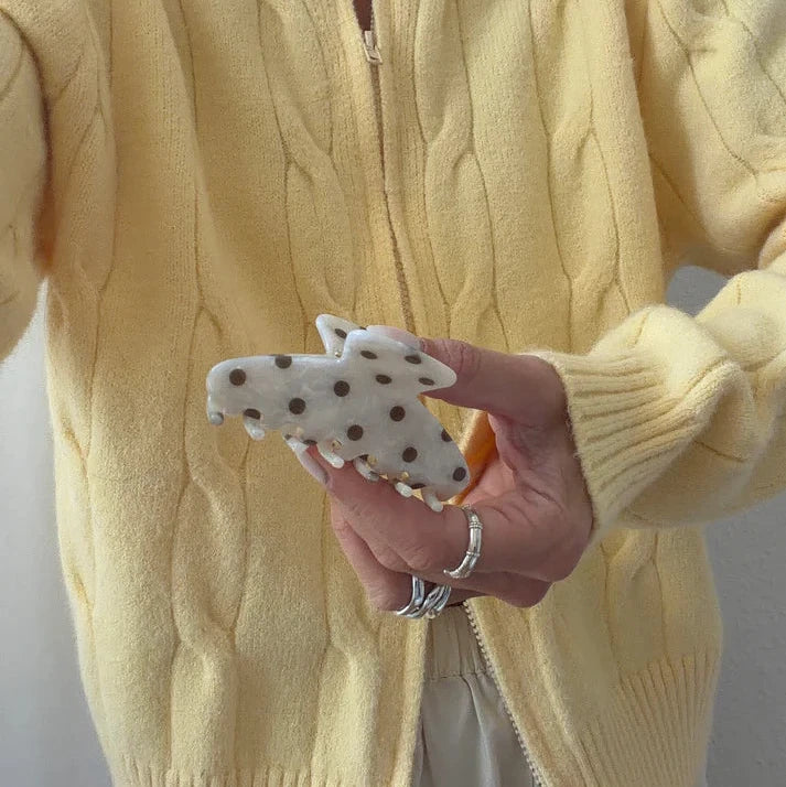 Haarklammer 'Line' – brown polka dots Jona the Label