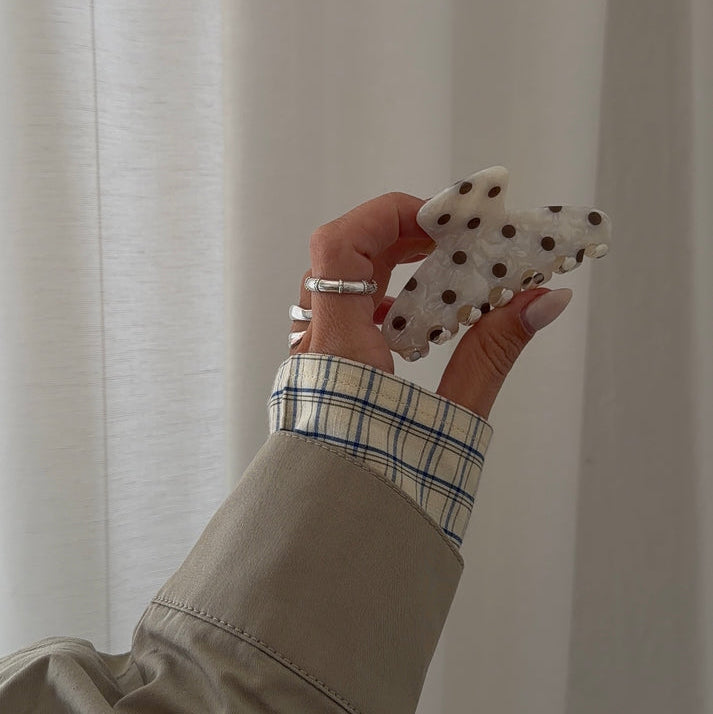 Haarklammer 'Line' – brown polka dots Jona the Label