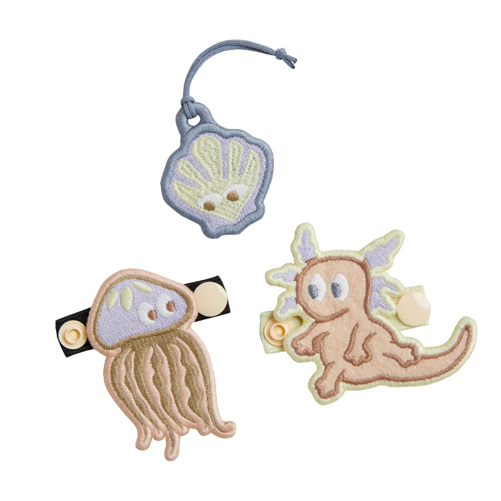Kids Patch Set 'Multi' – Qualle, Muschel und Axolotl GOT BAG