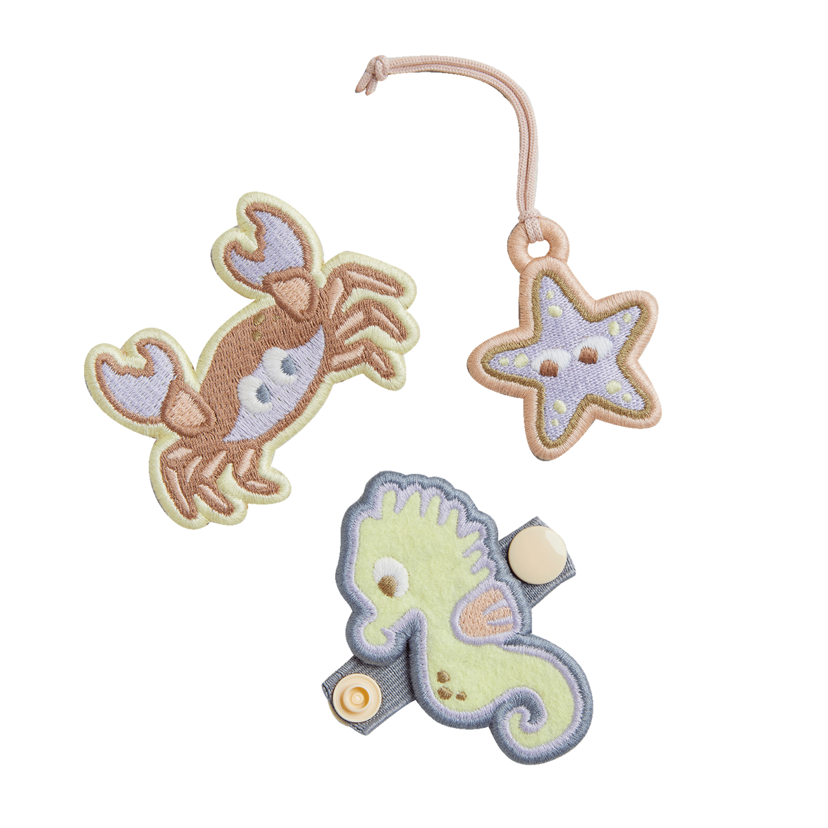 Kids Patch Set 'Multi' – Seepferdchen, Krabbe und Seestern GOT BAG