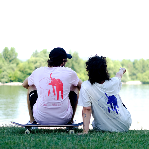 T-Shirt 'Keine Pobleme' – rosa/rot pinke distel