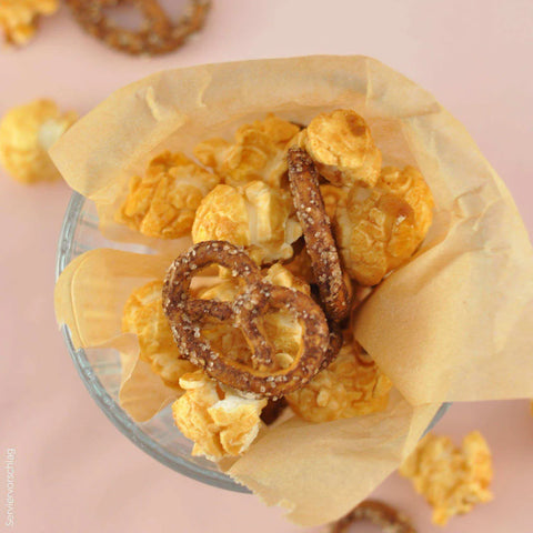 Popcorn 'Weiße Schokolade Salzbrezn' Popkornditorei Knalle