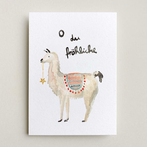 Postkarte 'O du fröhliche' – Lama
