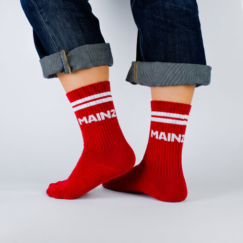 Tennissocken 'MAINZAAA' – rot