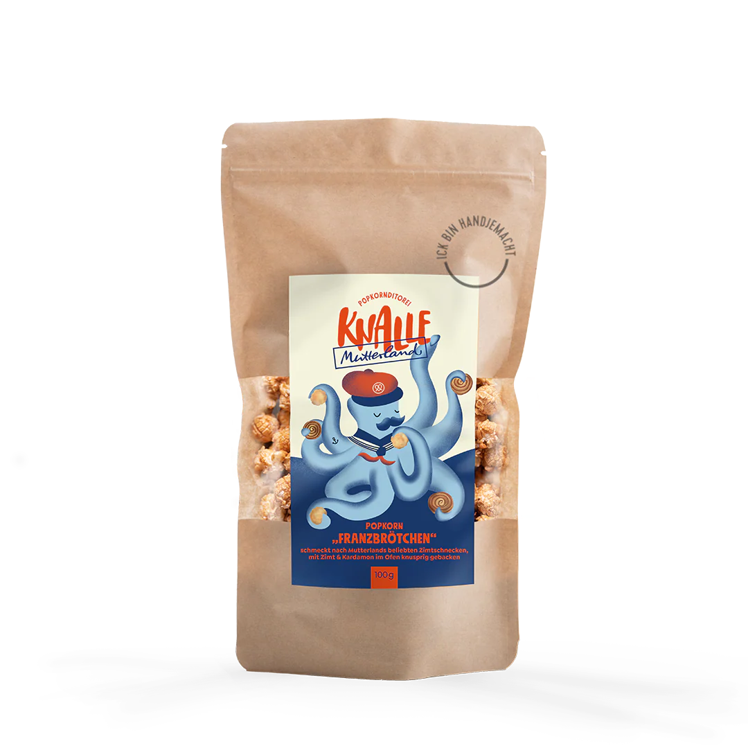 Popcorn 'Franzbrötchen / Zimtschnecke' Popkornditorei Knalle