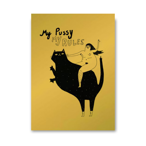 Postkarte 'My pussy my rules' Slinga