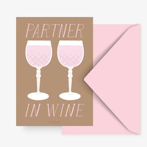 Postkarte 'Partner in wine'