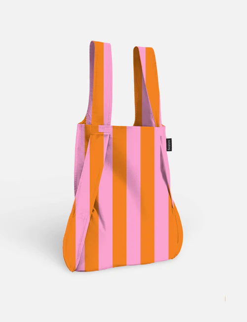2in1 Bag & Backpack 'Orange/Pink Stripes' Notabag