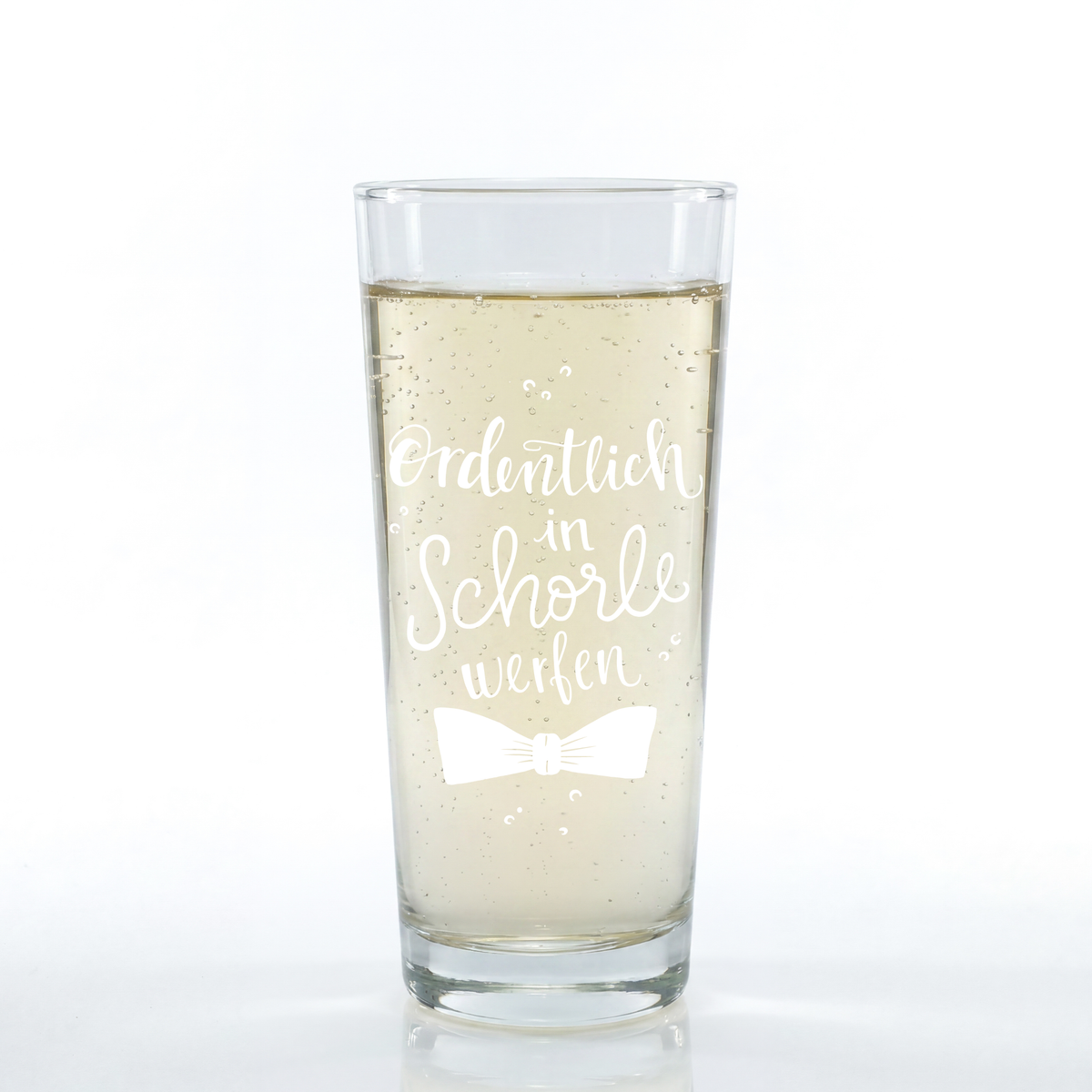 Weinschorle-Glas 'Ordentlich in Schorle werfen' pinke distel