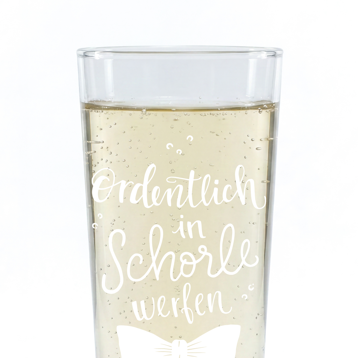 Weinschorle-Glas 'Ordentlich in Schorle werfen' pinke distel