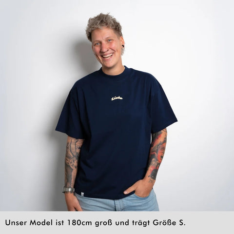 T-Shirt 'Liebe auf die Eins' – navy blue