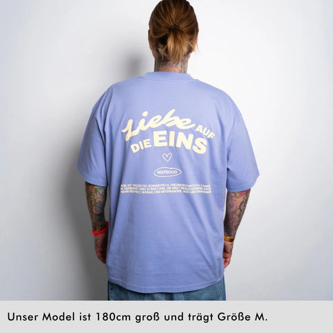 T-Shirt 'Liebe auf die Eins' – violet