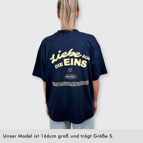 T-Shirt 'Liebe auf die Eins' – navy blue
