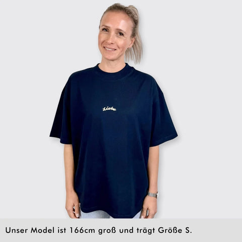 T-Shirt 'Liebe auf die Eins' – navy blue