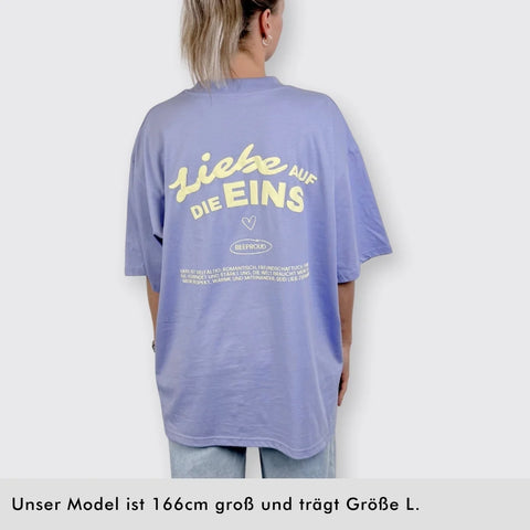 T-Shirt 'Liebe auf die Eins' – violet