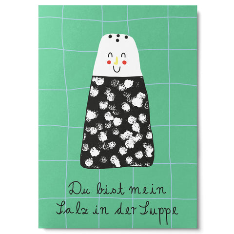 Postkarte 'Du bist mein Salz in der Suppe' Unter Pinien