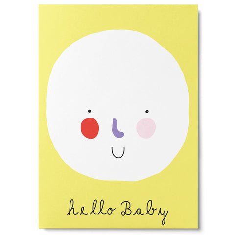 Postkarte 'Hello Baby' – Gesicht Unter Pinien