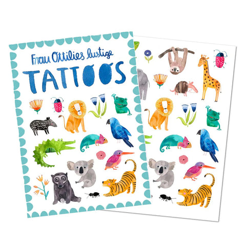 Lustige Kinder-Tattoos 'Wilde Tiere' Frau Ottilie