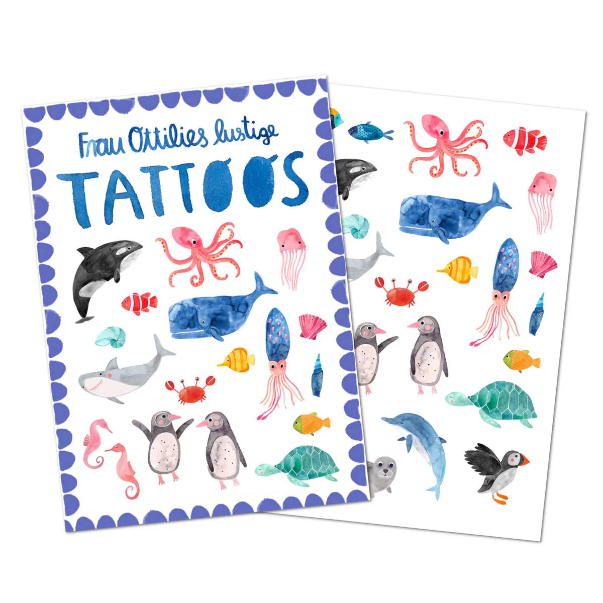 Lustige Kinder-Tattoos 'Wildes Meer' Frau Ottilie