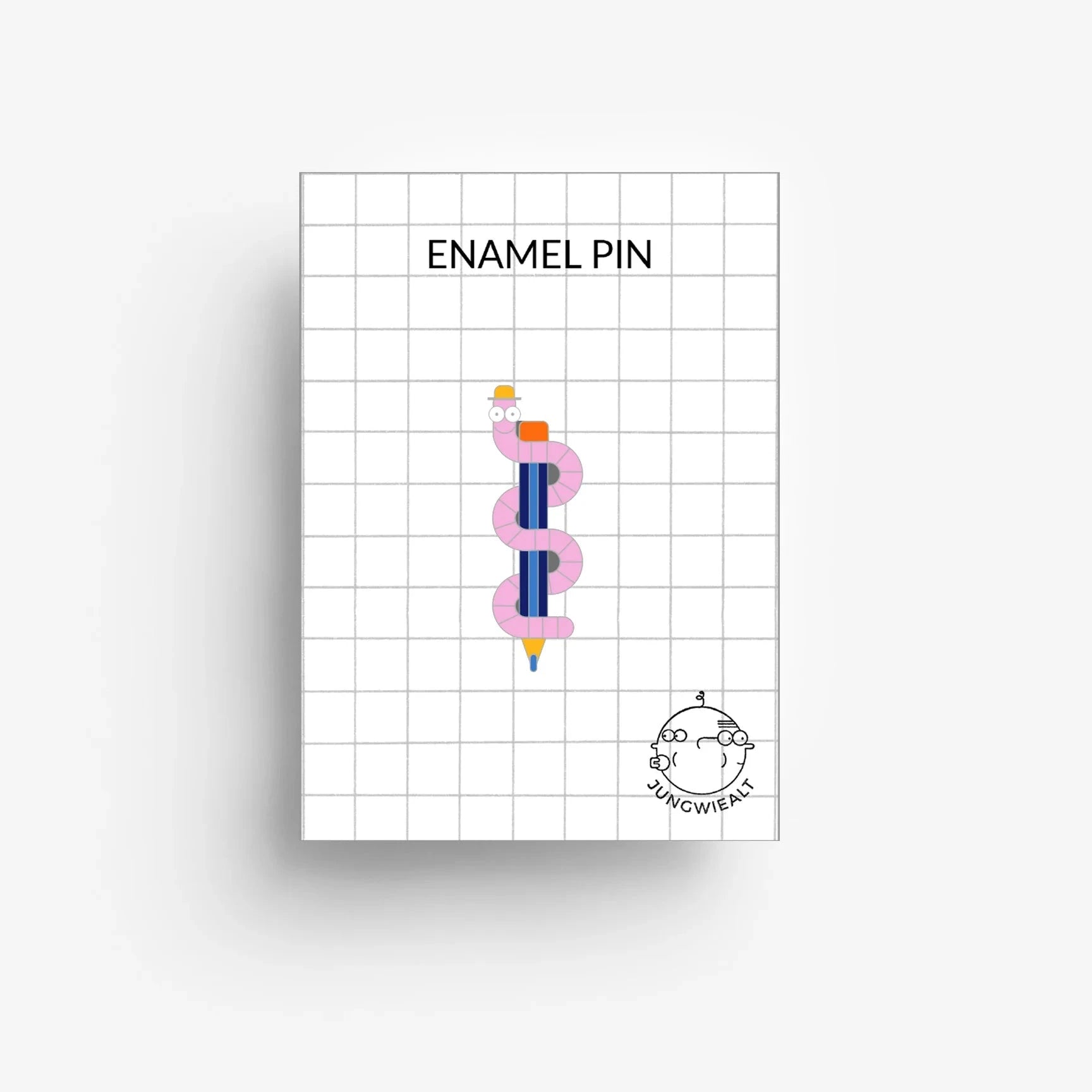 Emaille-Pin 'Bücherwurm' jungwiealt