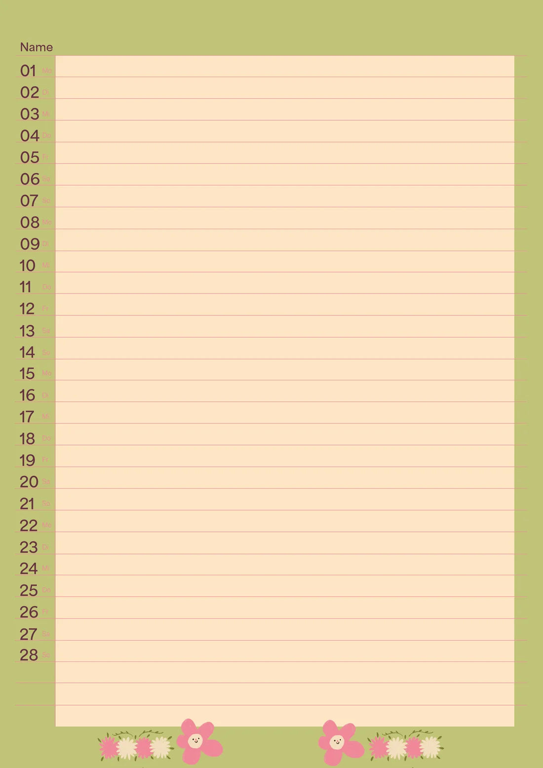 Kalender 'Planer mit Platz'  – 2027