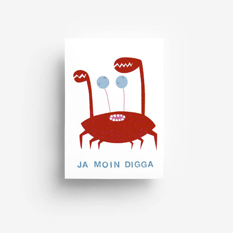 Postkarte 'Ja Moin Digga' – Krabbe