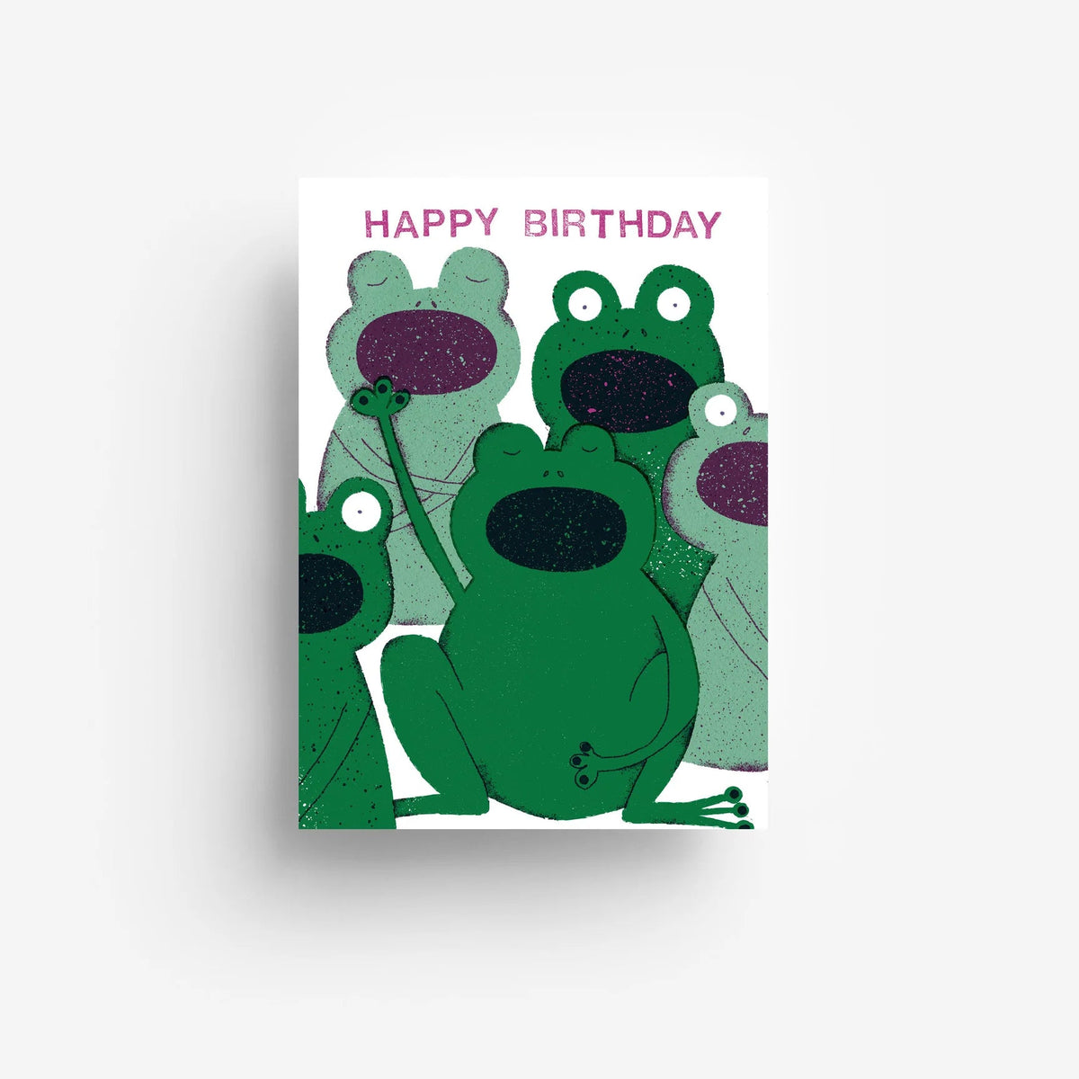 Postkarte 'Happy birthday' – Frösche jungwiealt