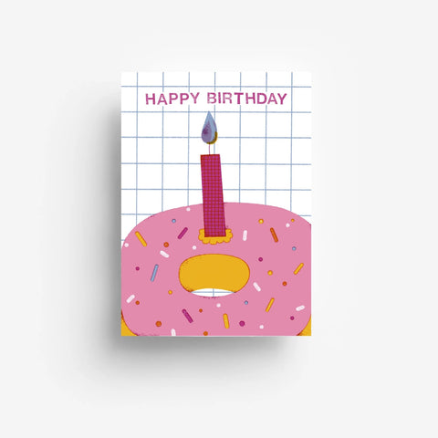 Postkarte 'Happy birthday' – Donut