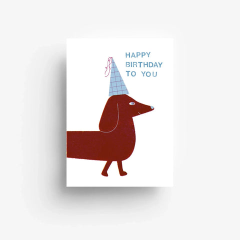 Postkarte 'Happy Birthday to you' – Dackel