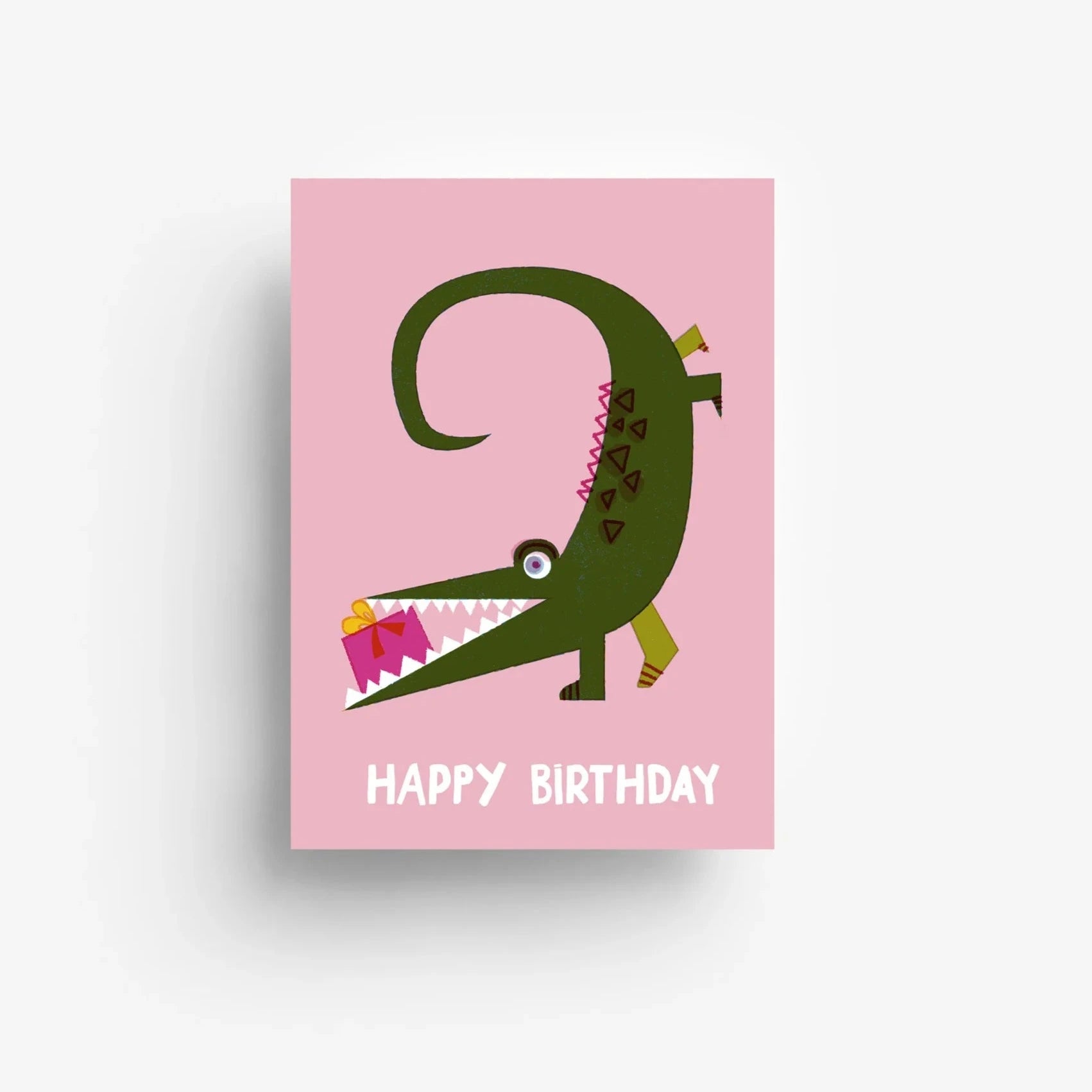 Postkarte 'Happy birthday' – Krokodil jungwiealt