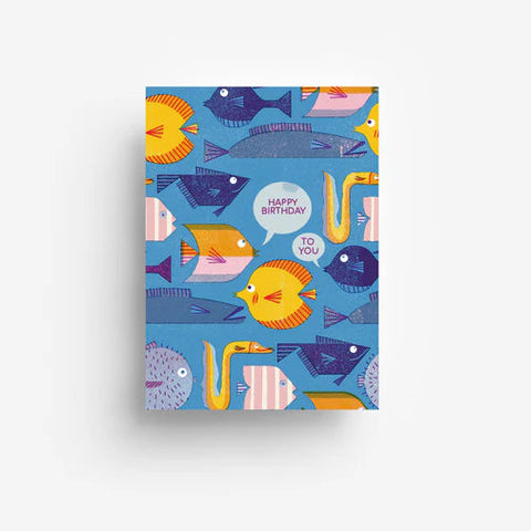 Postkarte 'Happy Birthday to you' – Fische jungwiealt