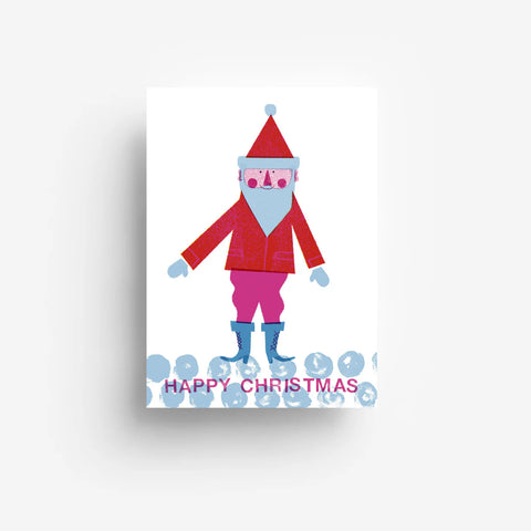 Postkarte 'Happy Christmas' – Weihnachtsmann jungwiealt