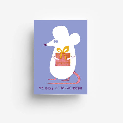 Postkarte 'Mausige Glückwünsche'