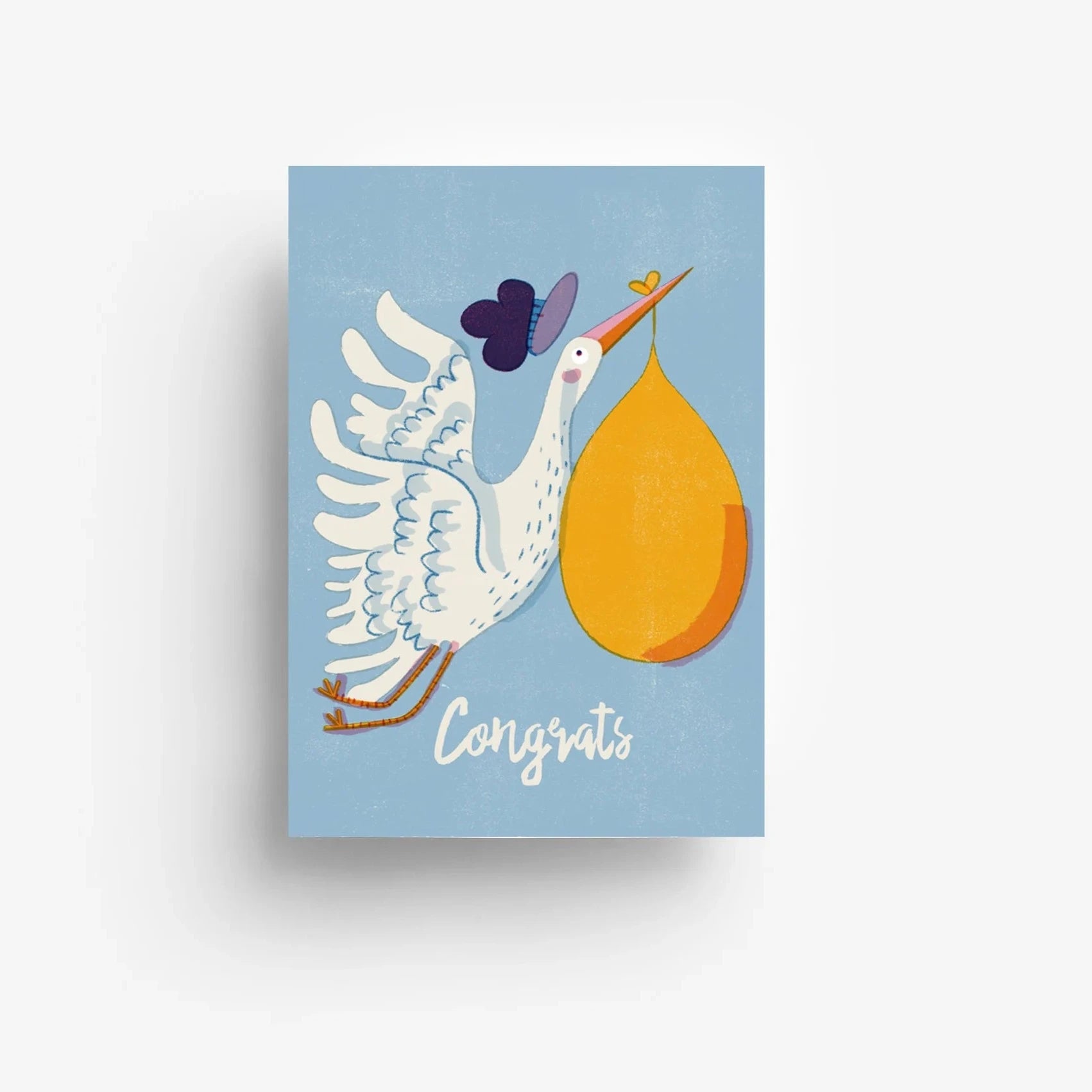Postkarte 'Congrats' – Storch jungwiealt
