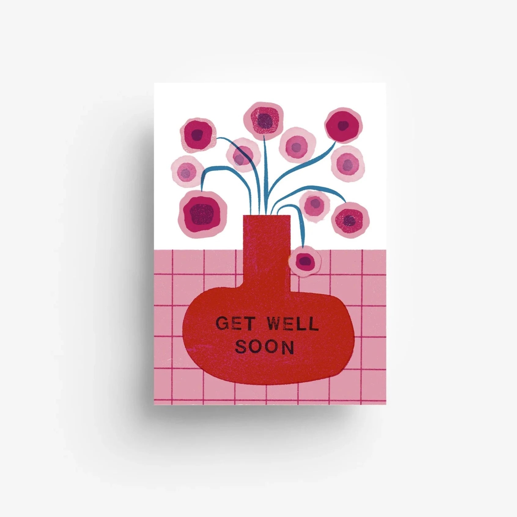 Postkarte 'Get well soon' – Blumenvase jungwiealt