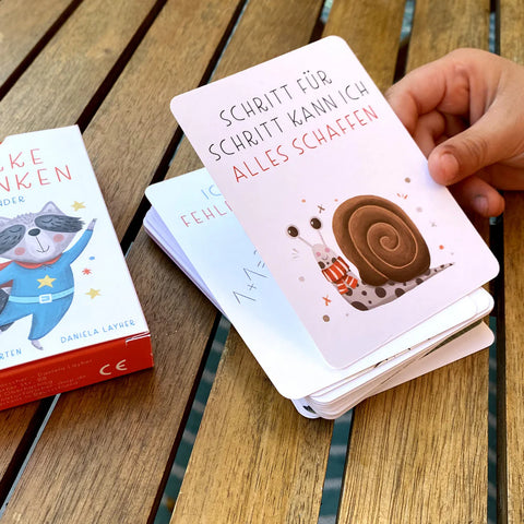 Affirmationskarten für Kinder 'Starke Gedanken' Rüsselfuchs