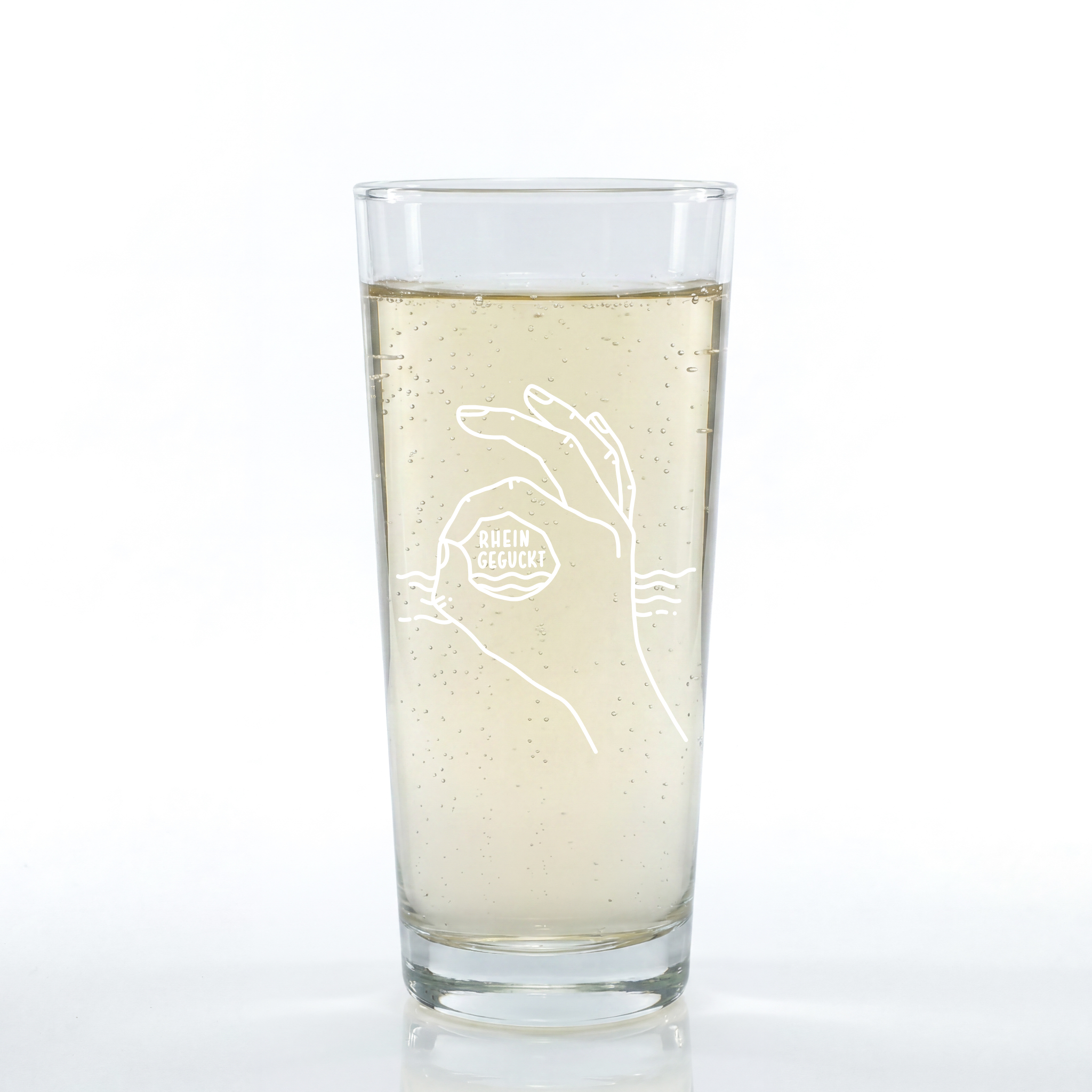 Weinschorle-Glas 'Rhein geguckt'