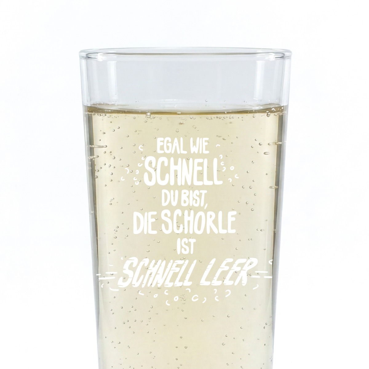 Weinschorle-Glas 'Egal wie schnell du bist, die Schorle ist schnell leer' pinke distel