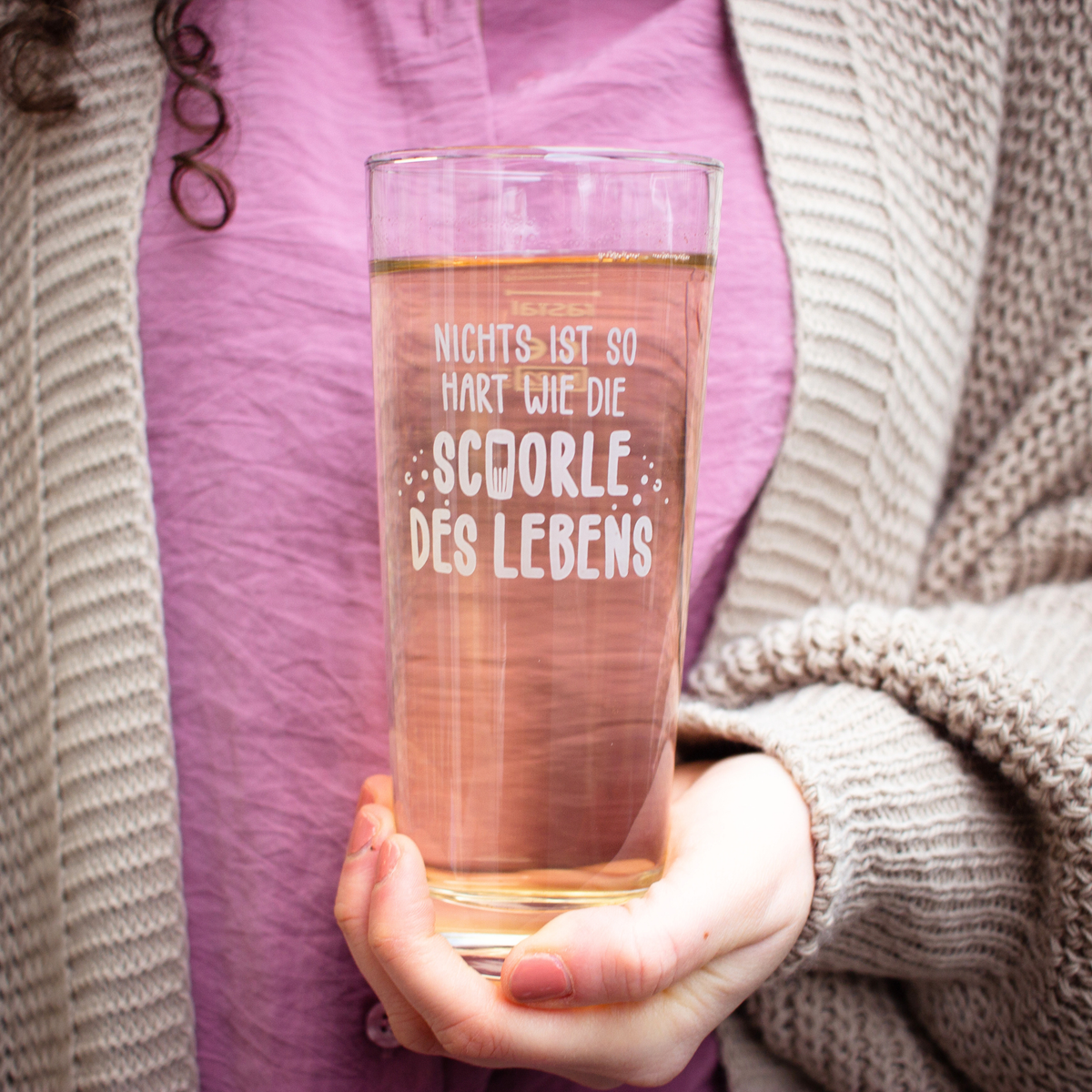 Weinschorle-Glas 'Schorle des Lebens' pinke distel