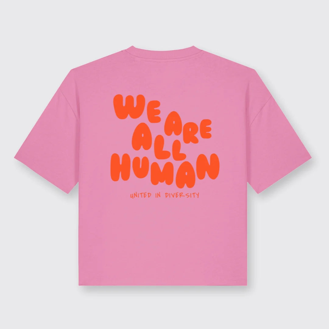 T-Shirt 'We Are All Human' - pink Bee Proud