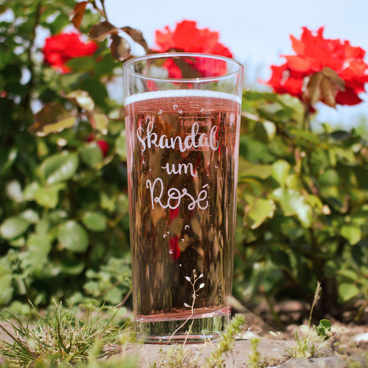Weinschorle-Glas 'Skandal um Rosé' pinke distel